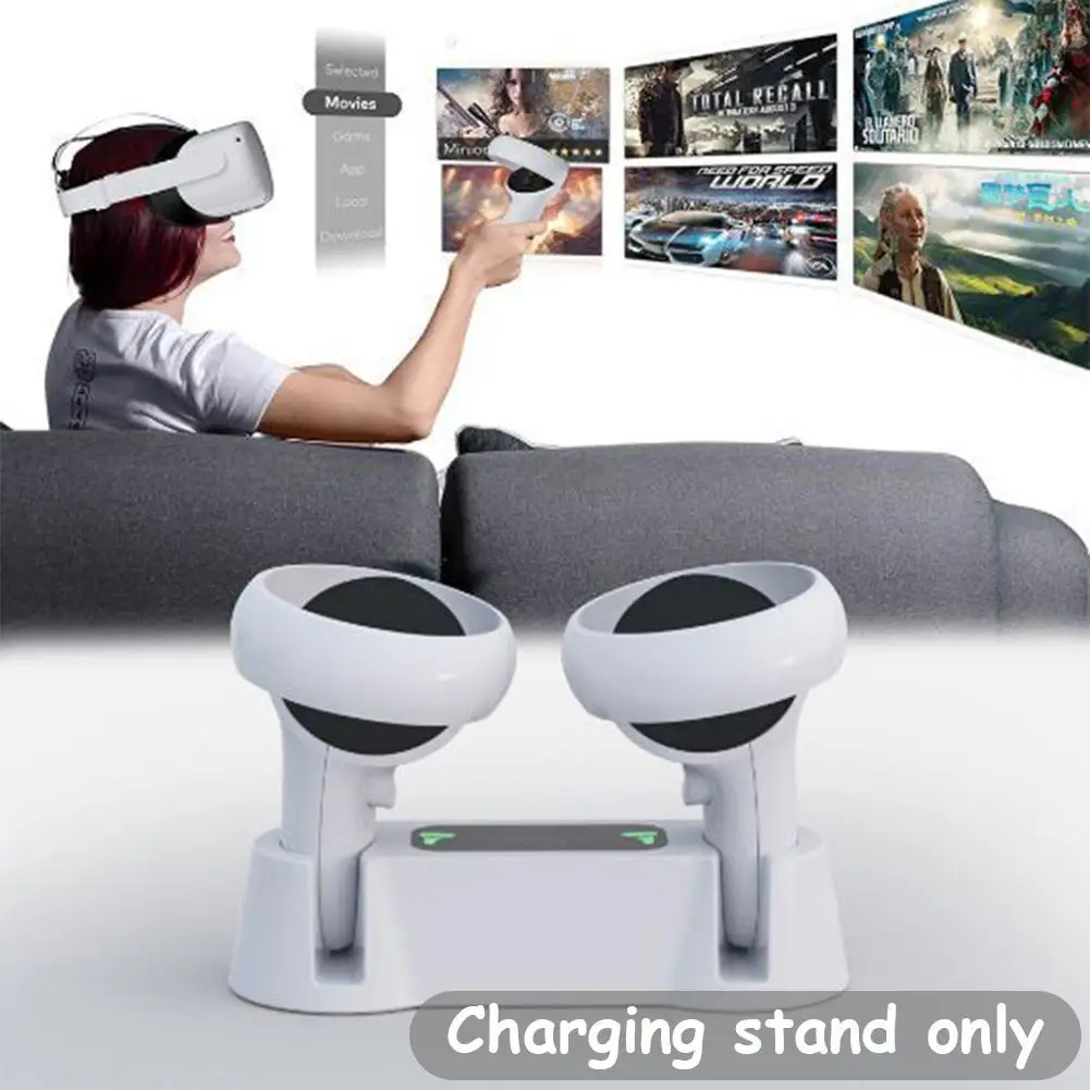 1PC Gamepad Dual Charge Dock Station Oculus Quest 2 VR Handle Controller Storage Holder Charging Base For VR Quest 2 Accessories