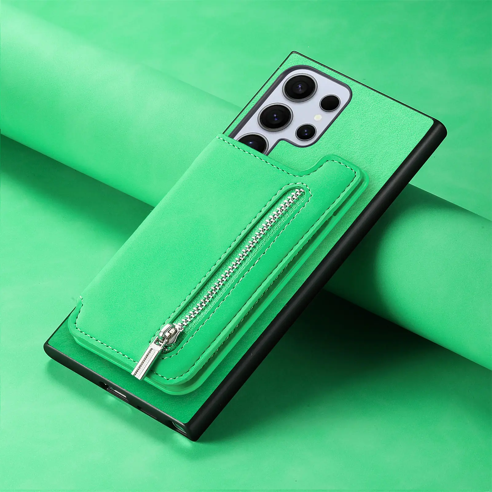 2 in 1 Magnetkarten-Solt-Reißverschluss-Geldbörse Abnehmbare Lederhülle für Samsung Galaxy S24 Ultra S23 Plus A05 A55 A15 A25 Taschenabdeckung_voghion.com