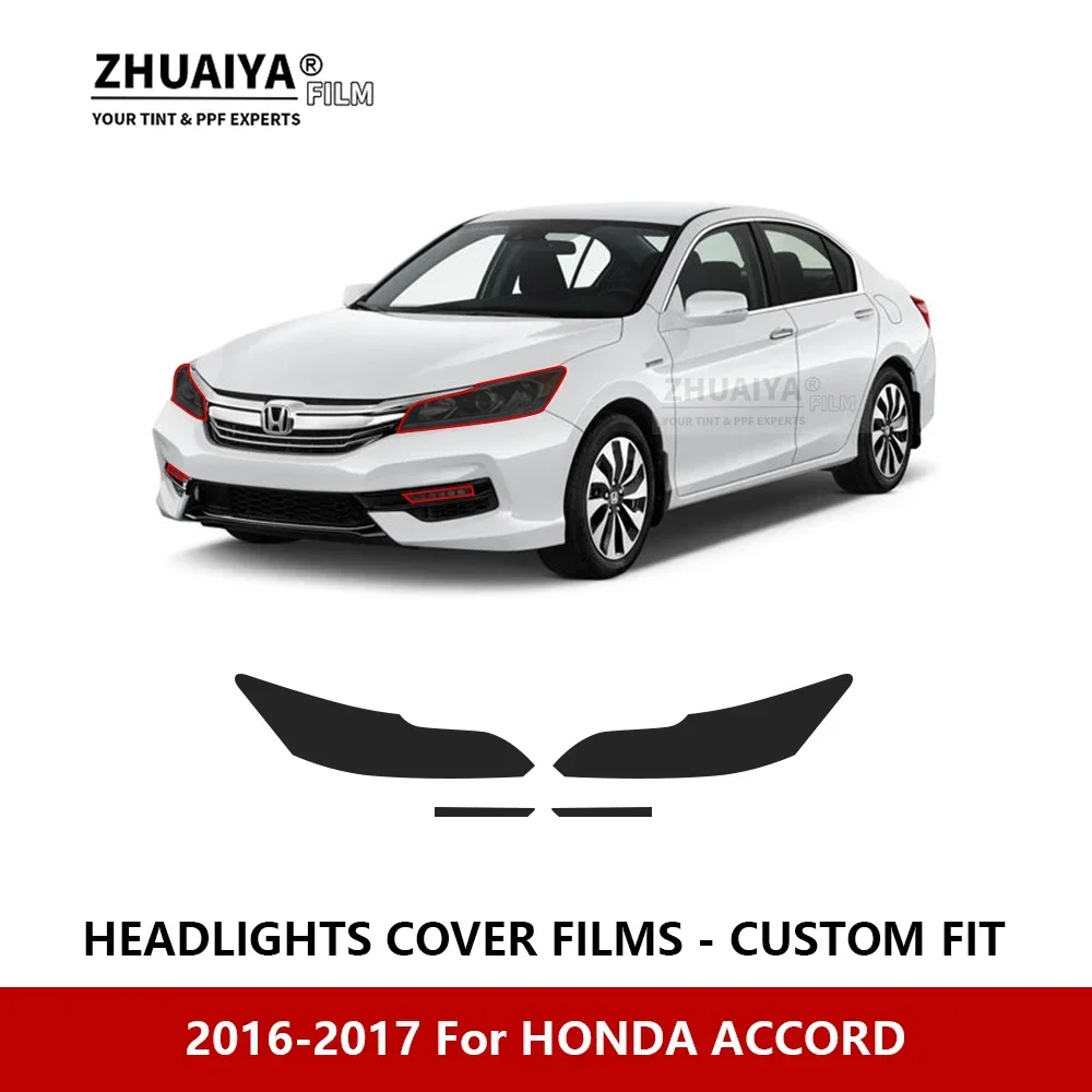 

Для HONDA ACCORD 2016-2017 Автомобильная внешняя фара против царапин PPF предварительно отрезанная Защитная пленка для ремонта автомобильные наклейки аксессуары