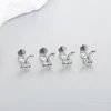 1/5pcs Implant Grade Titanium CZ Butterfly Labret Piercing Flat Back Lip Monroe Tragus Stud Earring Tragus Piercing Body Jewelry 6