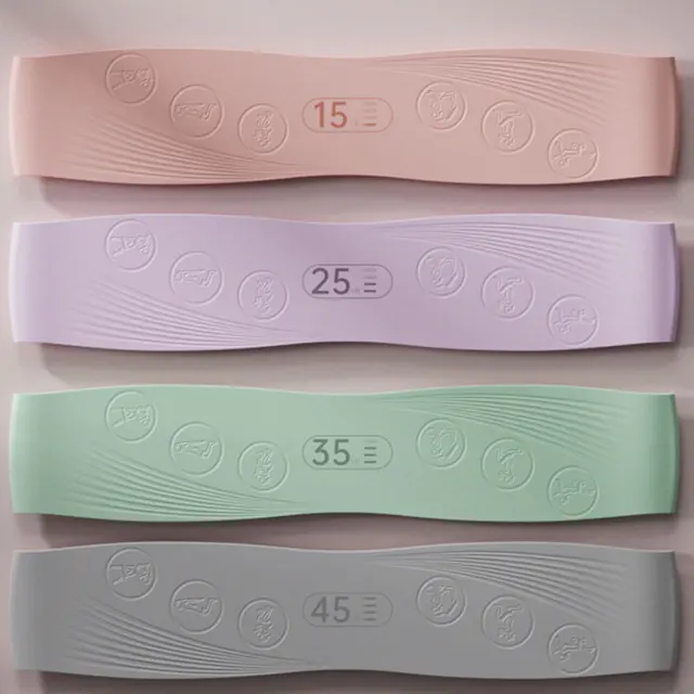 Silicone Resistance Bands with 4 Resistance Levels Exercise Workout Loop Bands Workout Stretch Bands for Home Gym Yoga