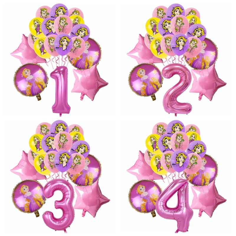Princess Rapunzel Balloon 15pcs Girl Birthday Party Supplies Gift Home Decor 32inch Number Ballon Baby Shower Wedding Decoration latex balloon,metallic sequin balloons,foil number balloons,foil balloons,birthday balloons,aluminum balloon,white balloons,birthday balloon set,party balloon set,birthday party decoration set,inflatable balloon