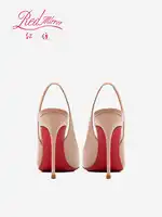 Heeled sandals Red Shiny Bottoms Naked color luxury Hollow 2025 New Elegant High Heels Sexy Slingbacks Ladies Shoes Women shoes - Image 2