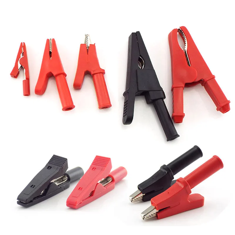 10A 20A 30A 50A Alligator Clip Crocodile Adapter 2mm 4mm Banana Plug Probe Clip for Multimeter Pen Test lead Cable Insulated E2