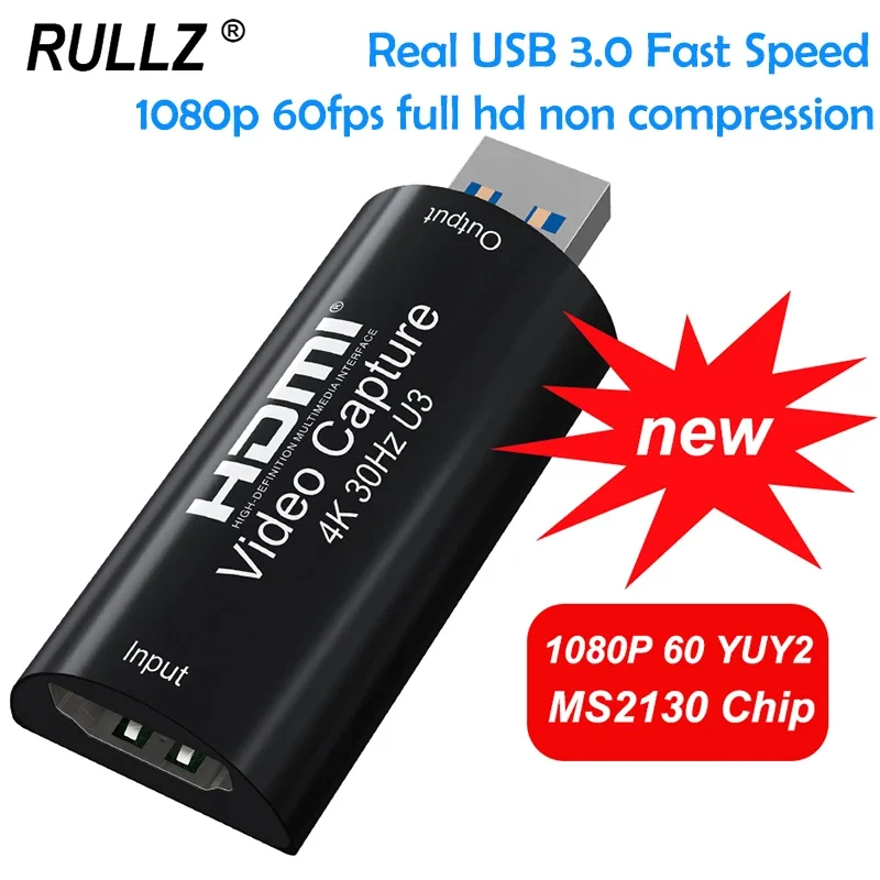 MS2130 4K HDMI To USB 3.0 Audio Video Capture Card Game Recording for PS4 PS5 Camera Laptop PC Live Streaming 1080P 60fps YUY2