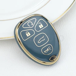 Premium TPU Car Remote Key Cover Case Fob, 5 - 6 Button (5 Buttons Grey)