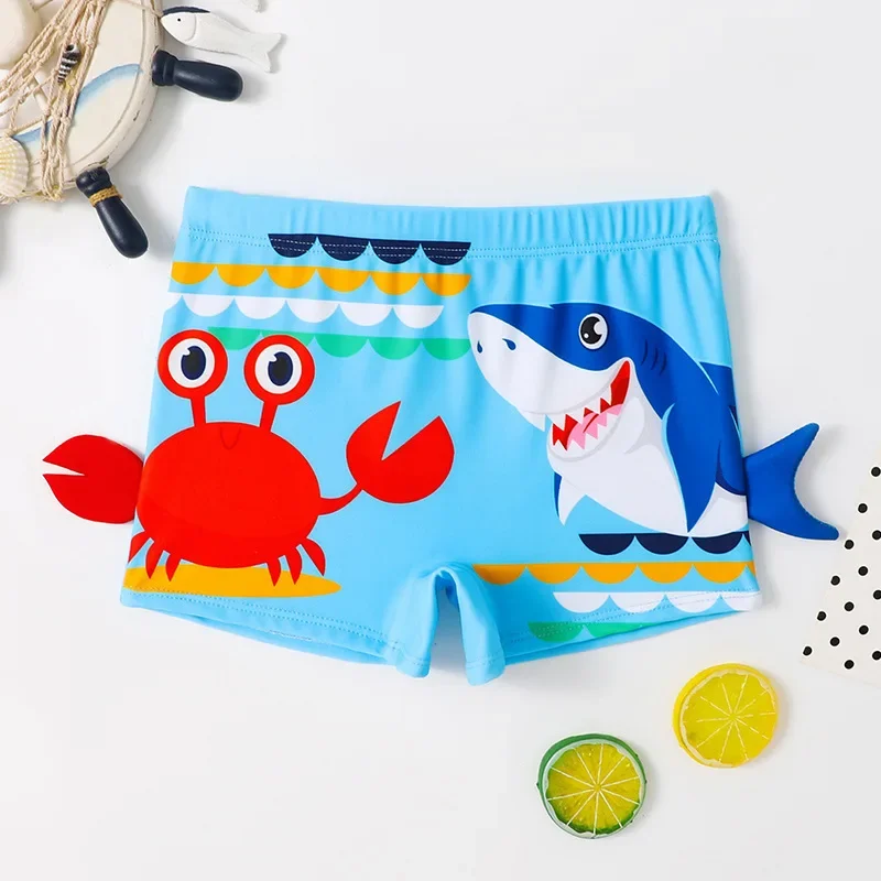 Boys Swimming Trunks Quick Dry Cartoon Pattern Baby Boys Swimwear Professional Children Swimsuit Small