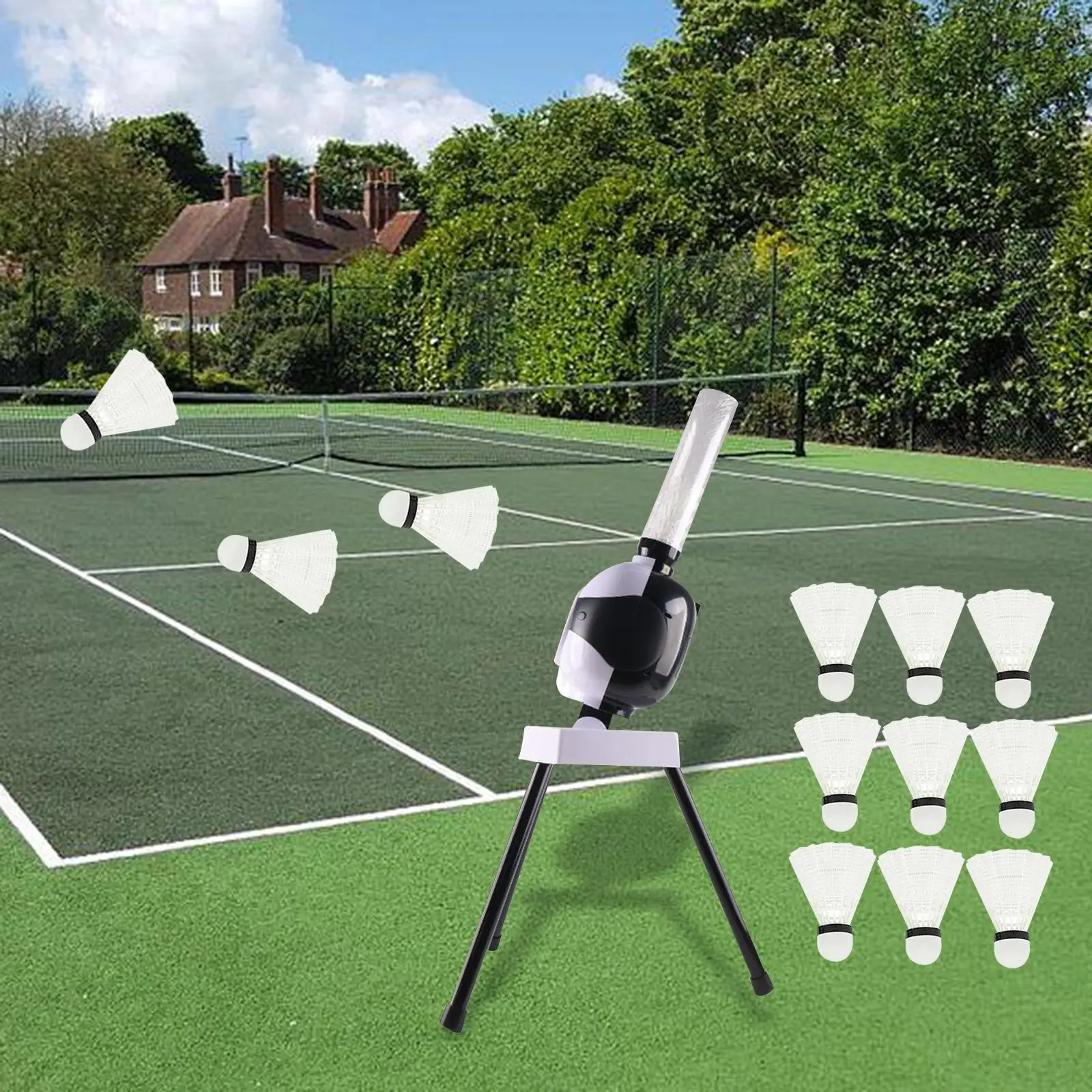 Automatic Badminton Serve Machine Badminton Launcher Robot Ball Tosser For Self Play Adults Beginners Outdoor