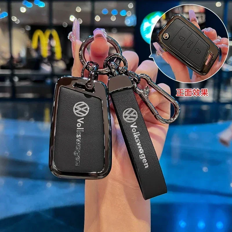 폭스바겐 VW 아연 합금 자동차 리모컨 키 케이스 커버 보호대 쉘 (VW 폭스바겐 고용) 스타일링 몰딩 카 스티커