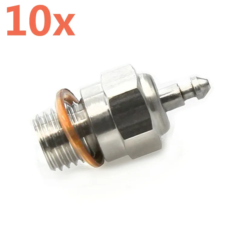 10Pcs #3232X Duty Long Medium Spark Plug Glow Plug W/Gasket For Traxxas 1/10 Revo 3.3 Off-Road Rc Car Nitro Engine Accessories