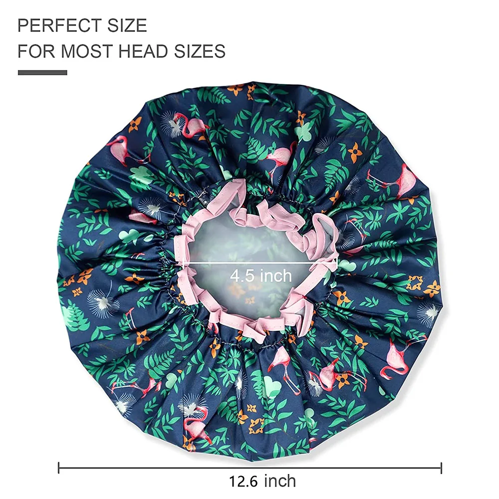 Waterproof Shower Cap Shower Cap 11 Color Thick Shower Cap Waterproof Bath Hat Double Layer Shower Hair Cover Women Supplies Cap Bathroom Accessories