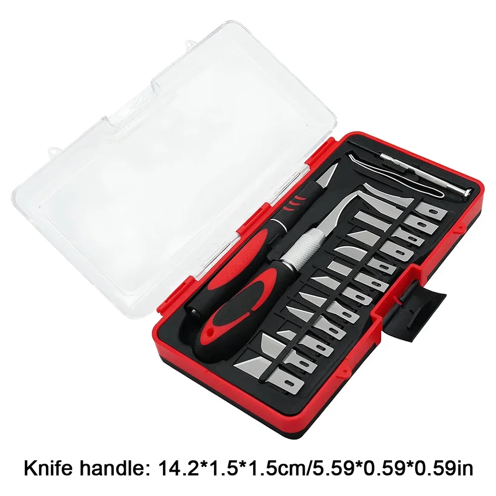 18Pcs Craft Knife Anti-Slip Handle Hobby Knife SK5 Steel Blades Engraving Tool Scalpel Craft Set for Artwork Cutting Cork