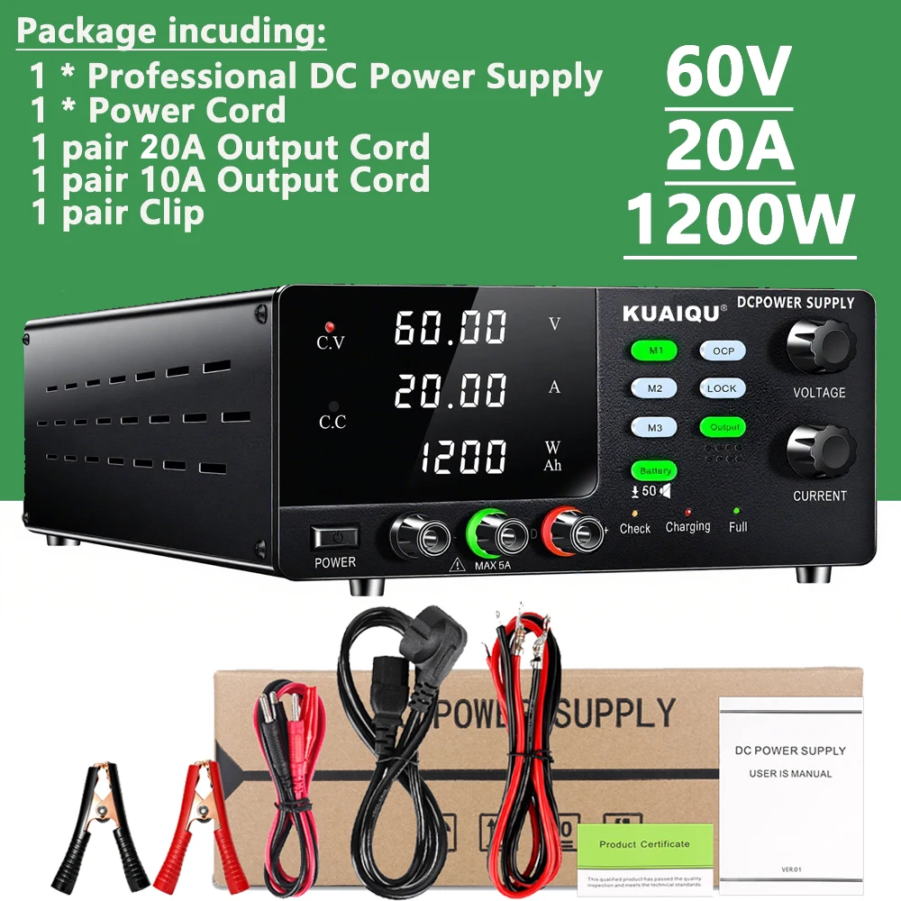 DC Gereguleerde Laboratoriumvoeding 30V 10A 5A 60V 120V 3A USB Lab