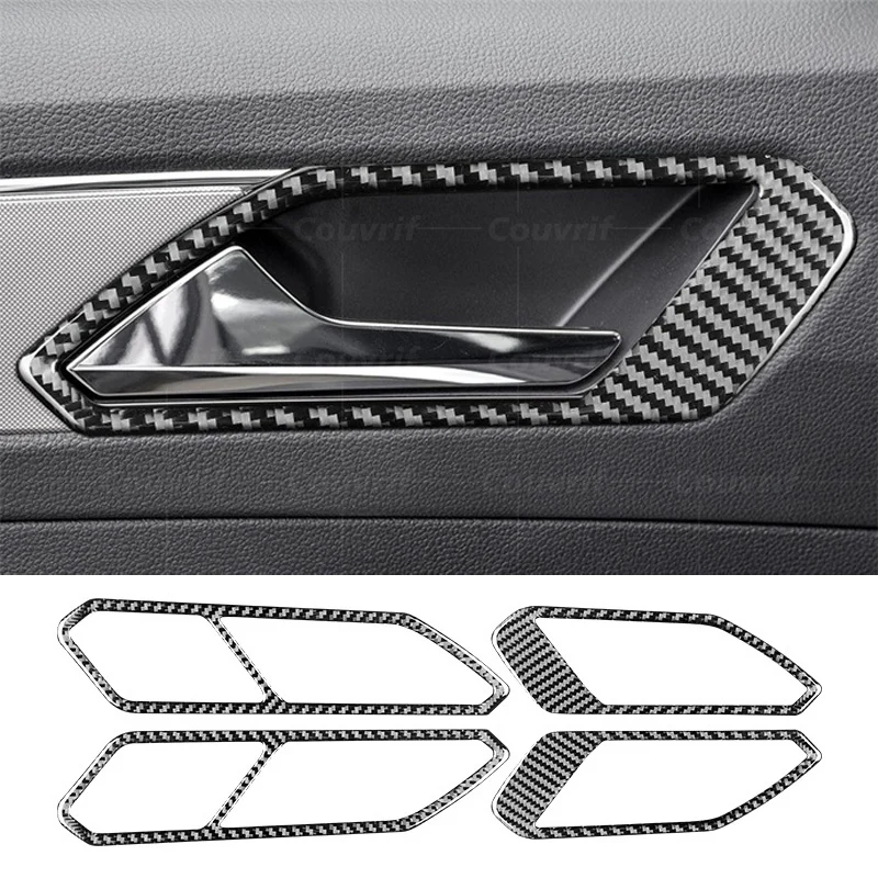 

Carbon Fiber Car Cover For Volkswagen VW Tiguan Mk2 2016-2021 Car Interior Panel Door Handle Covers Trim Door Bowl Lock Stickers