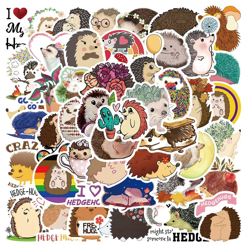 10/30/50PCS little hedgehog doodle Stickers Graffiti Decals Waterproof Motorcycle Luggage Guitar Skateboard Kid Gift Sticker