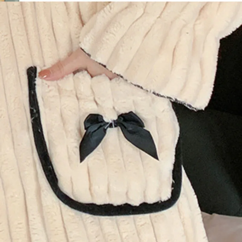 Nightgowns Women Flannel Fleece Pocket Nightdress Warm Thicken Thermal Sleepwear Winter Home Dressing Gowns Nightwear Plus Size
