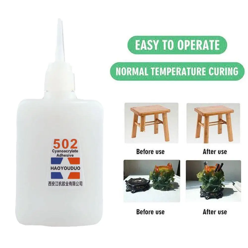

1Bottle 502 Super Glue Instant Quick Dry Strong Adhesive Glue Rubber Metal Repairing Bond Quick Leather Transparent Crafts D0K2