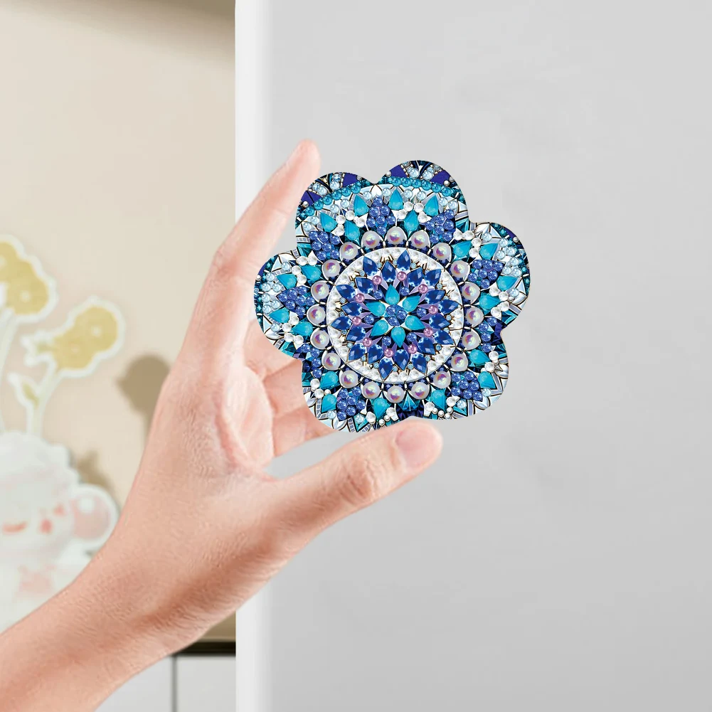 Crystal Gem Stone Fridge Magnets Wooden Cat Diamond Painting Bottle Opener Rhinestones Bottle Opening Tool  for Adults Beginner