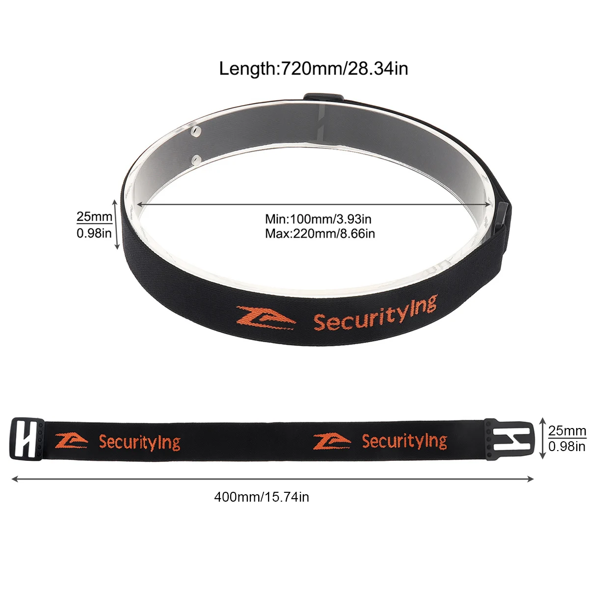 2pcs Elastic Headband Adjustable Headlight Strap for 22mm-26mm Torch Headlight Holder
