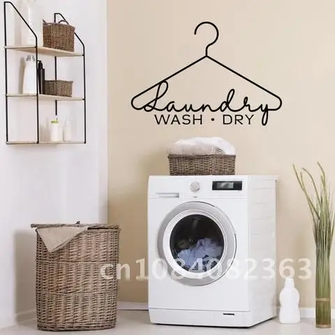 

Design Laundry Room Wall Stickers Laundry Hanger Wash Dry Sign Quote Vinyl Decal Home Decoration Posters