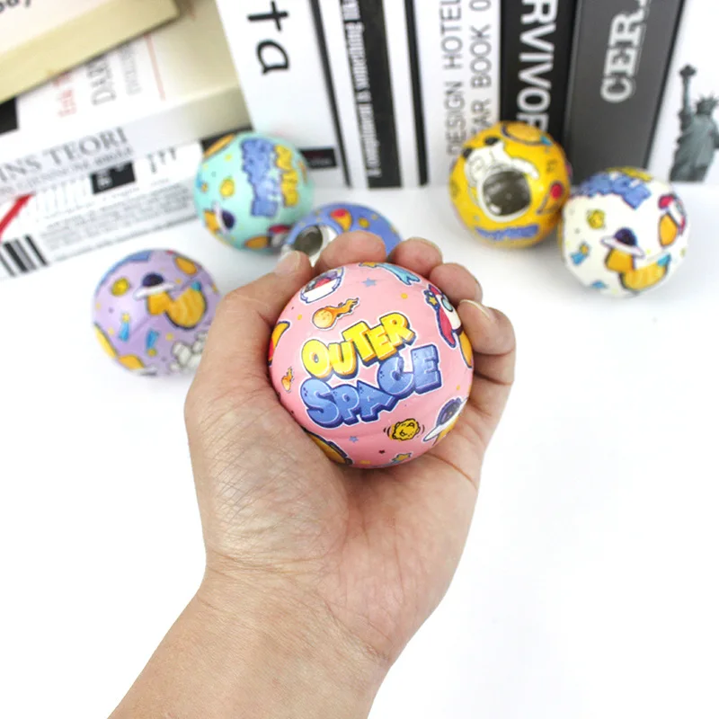 Bouncing Balls Toy, 6Pcs Cute Outer Space Astronaut Bouncy Balls Jumping Elastic Rubber Balls Kids Birthday Party Favors Goodie Bag Pinata Filler