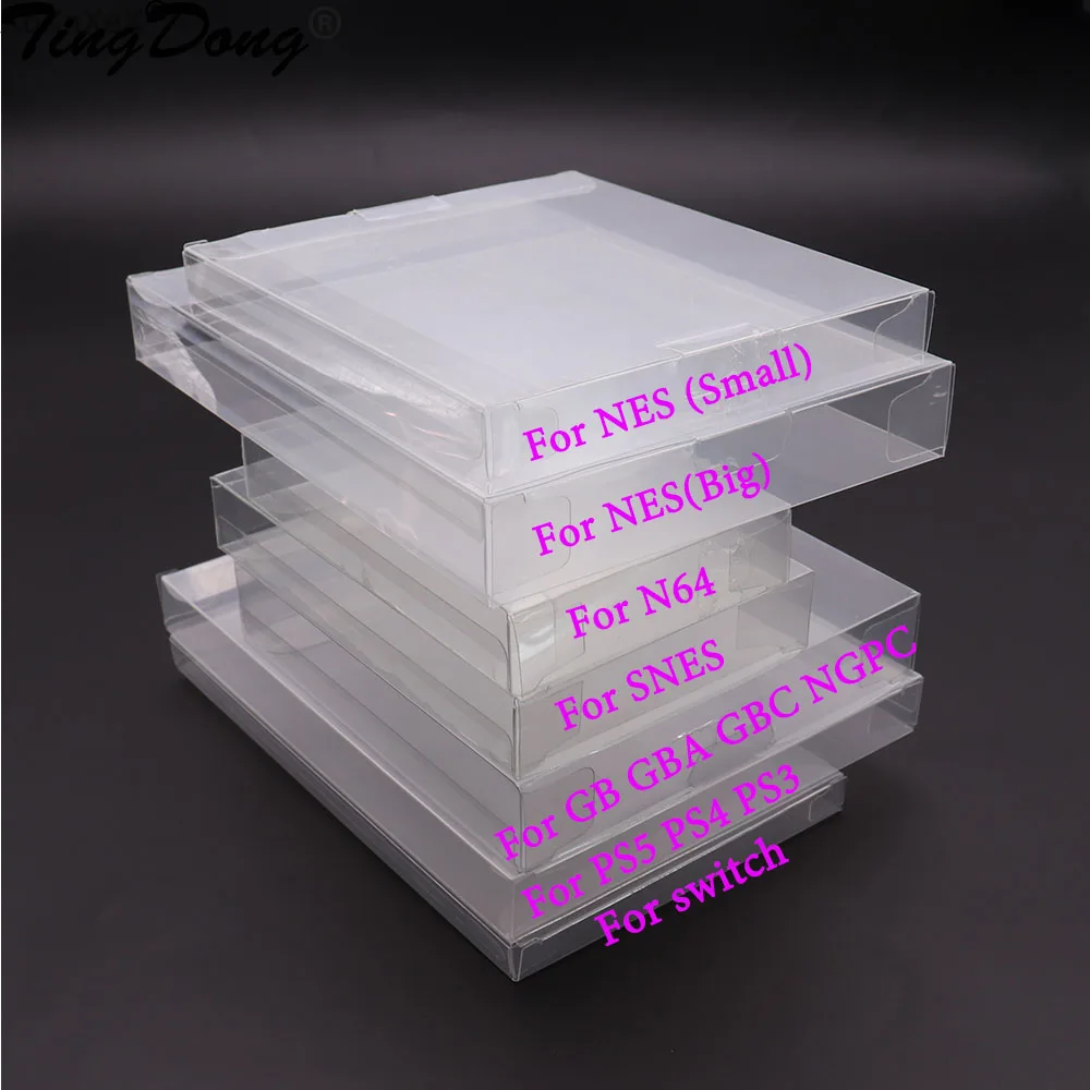 투명 게임 박스 보호대 케이스, CIB 게임 투명 플라스틱 PET, N64 GB GBA GBC SNES NES 스위치, PS5 PS4 PS3 PS2 용, 20 개