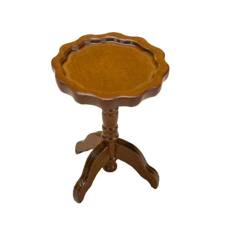 1:12 Dollhouse Mini Round Lace Table Side Table Coffee Table Model Furniture Accessories For Doll House Decor Kids Play Toys 6