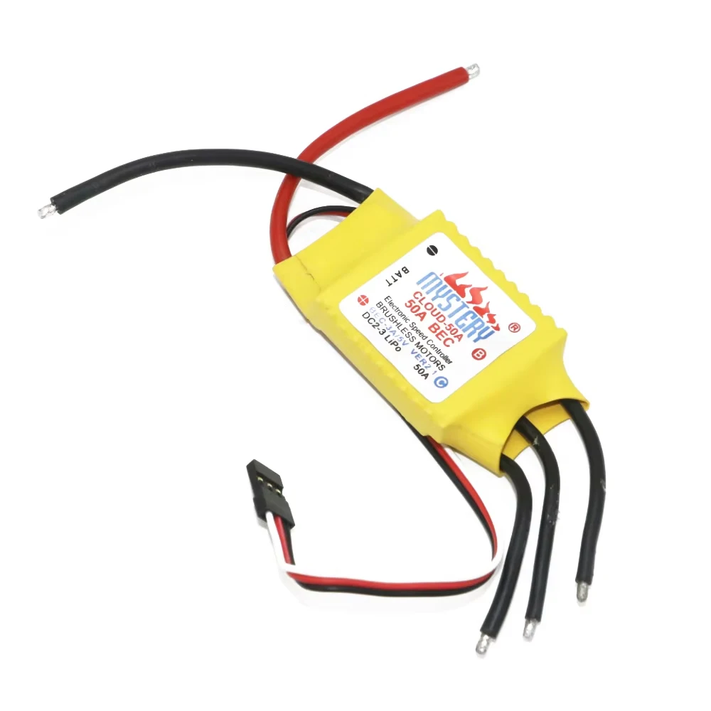 Contrôleur ESC Brushless 10A à 100A avec BEC posé sur fond blanc, prêt pour drone ou voiture.