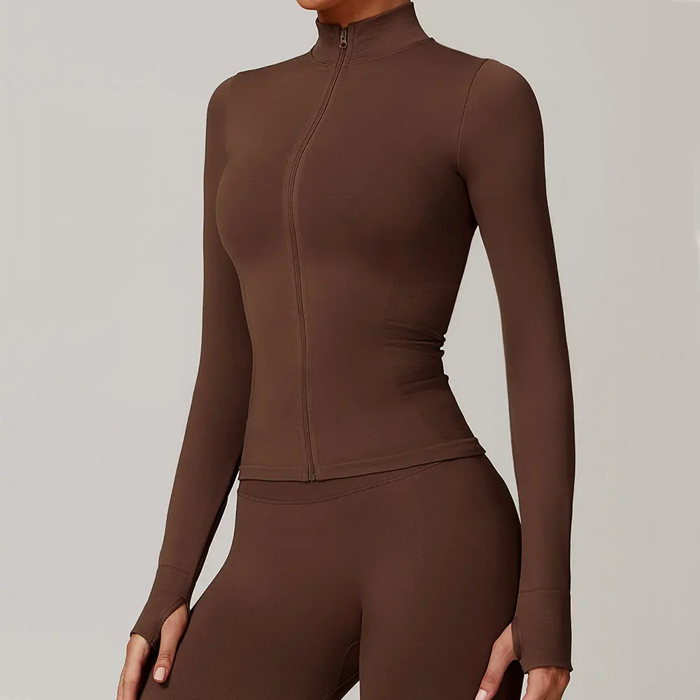 Women's Seamless Long-Sleeve Yoga and Fitness Jacket