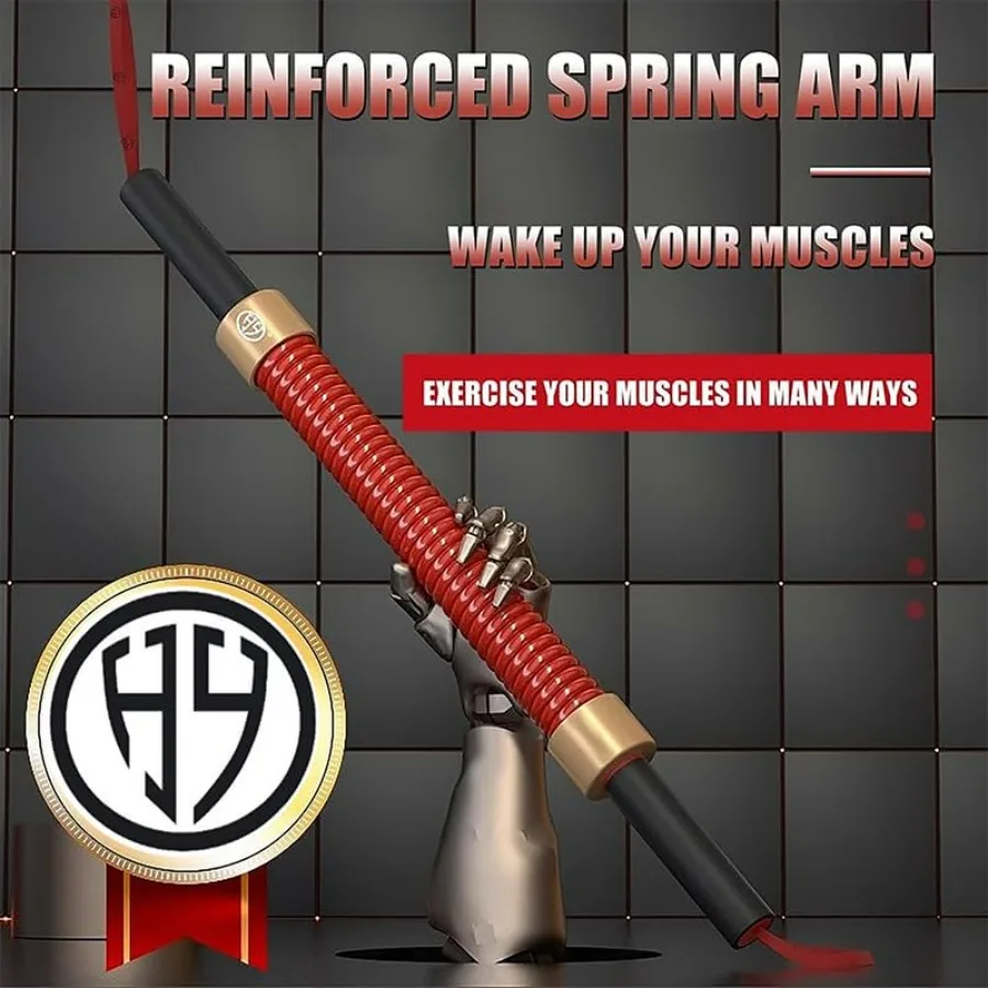Red Power Twister Bar Arm Shoulder Upper Body Chest Builder Strengthener Spring Exercise Bicep Blaster 60kg-132lbs