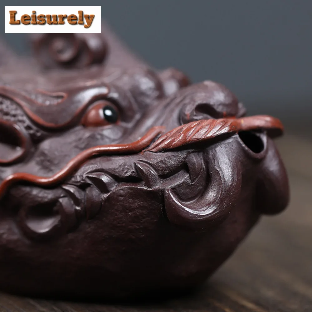 230ml Chinese Yixing Purple Clay Teapot Handmade Dragon Head Hand Grab Pot Beauty Tea Infuser Kettle Customized Zisha Tea Set