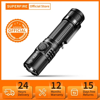 SUPERFIRE EDC 손전등 USB-C 충전식, 21700 LED 토치, 캠핑 비상 조명용 5 가지 모드 랜턴, A20, SST40, 1700lm