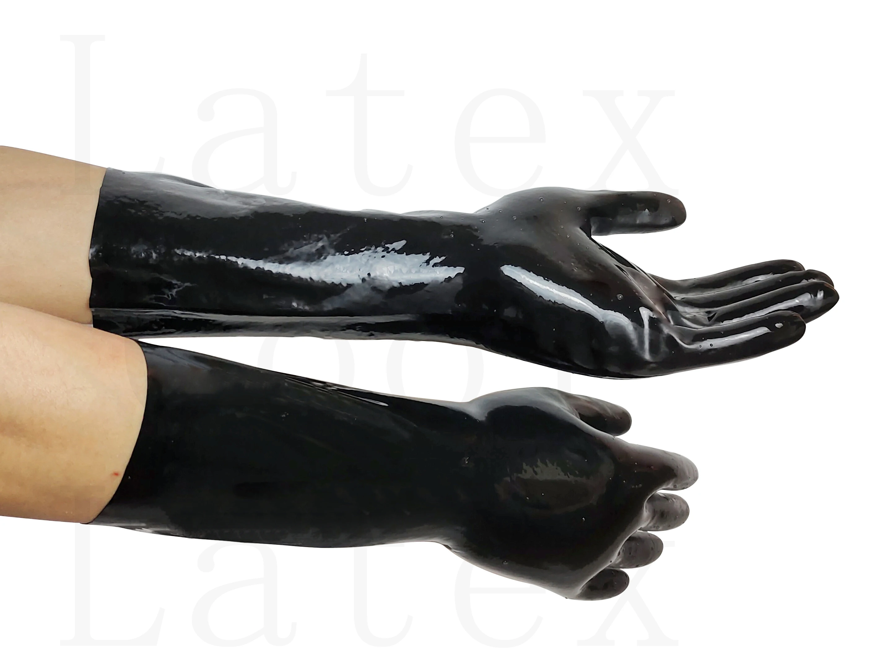 Caoutchouc 100% Latex Gummi noir gants courts Gants Taille S-XL 0.4mm