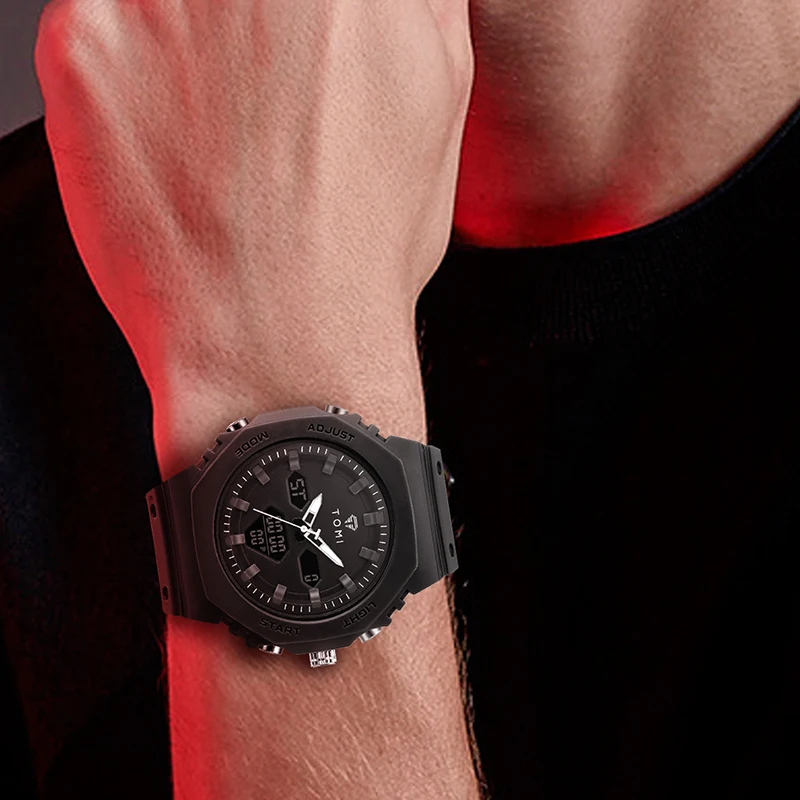 TOMI Men's Digital Watch Multi functional Outdoor 30M Waterproof Sports Watch Student Exploration Military Electronic Watch 5