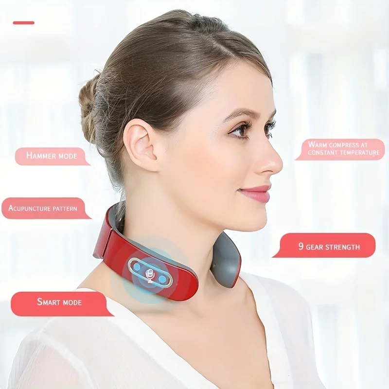 Hot pressing neck protector, intelligent voice cervical massager