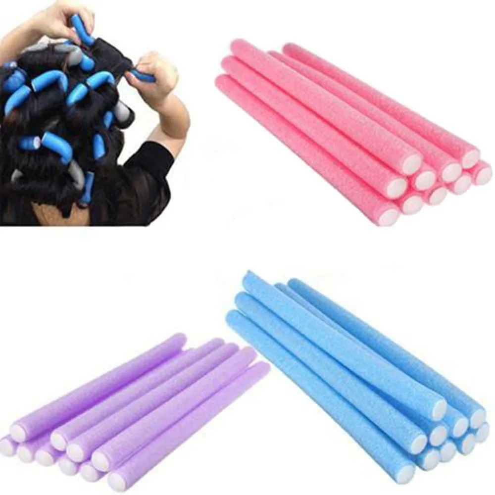 10 Pz/Set Bigodini Makers Soft Foam Bendy Twist Curls Soft Diy Styling Strumento Per Capelli Per Accessori Da Donna Colore Casuale