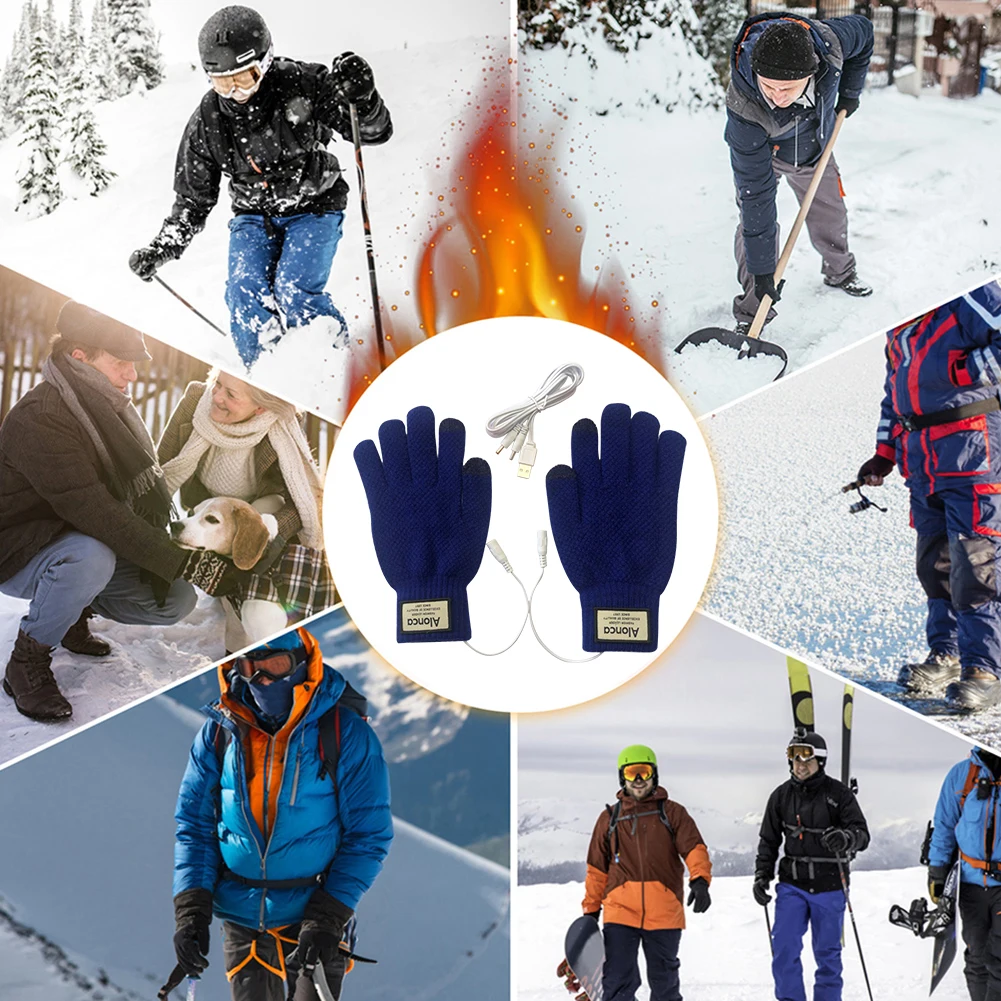 Gants - moufles de ski,Gants chauffants USB pour hommes et femmes