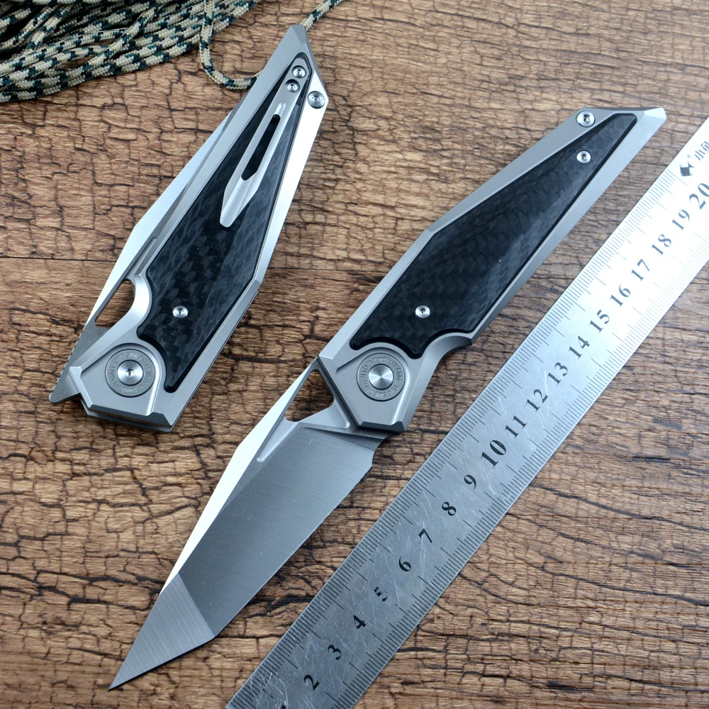 

TWOSUN D2 Satin Blade Folder Gift Ceramic Ball Bearing Washer TC4 Handle EDC Tool Utility Hunting Outdoor Knives TS377