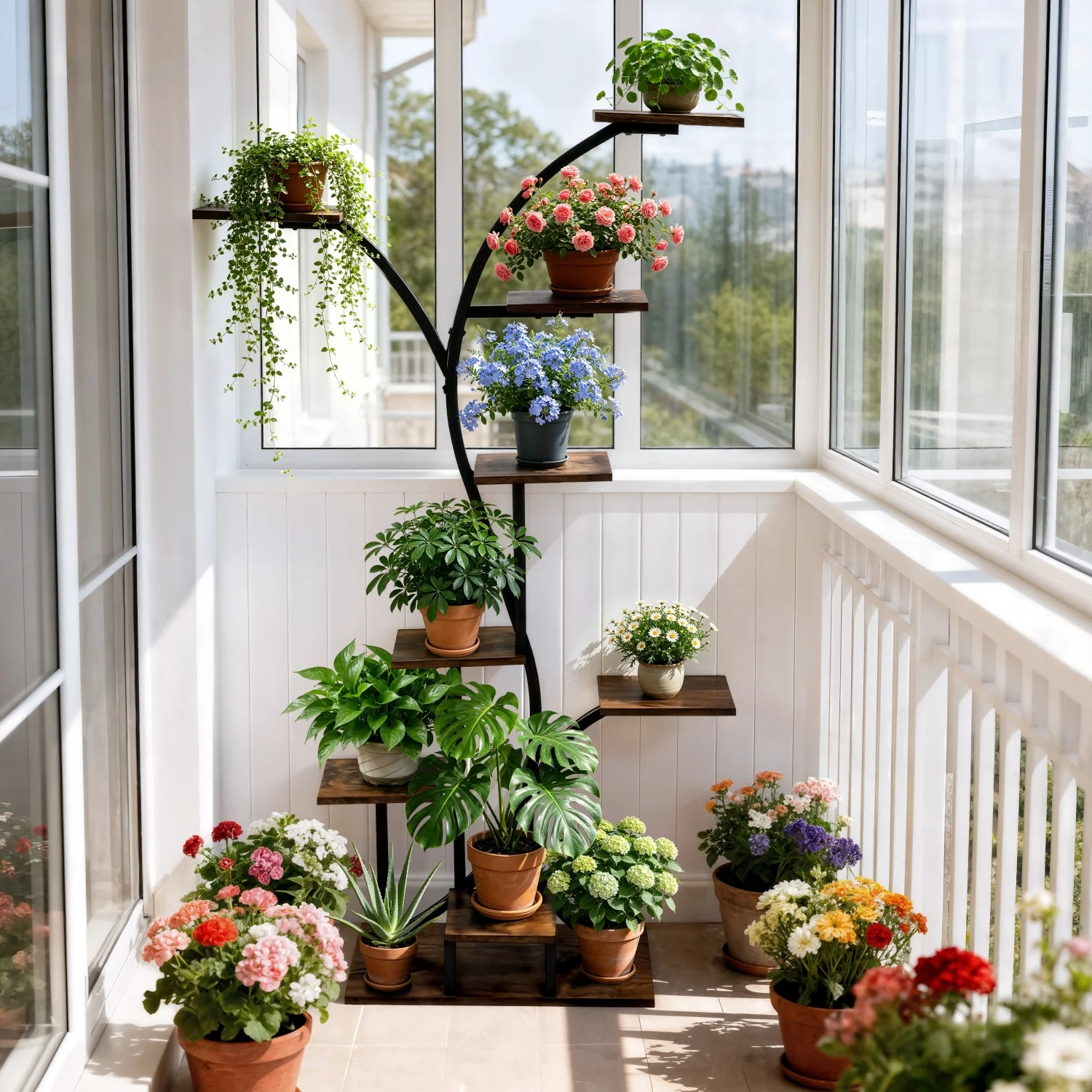 Tall Plant Stand with Lights 3