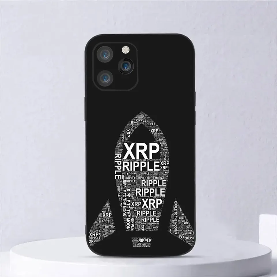 Xrp 리플 암호화 휴대폰 케이스, 아이폰 15,14,13,12,11, 플러스, 프로 맥스, XS,X,XR,SE, 미니, 8,7 소프트  실리콘 블랙 커버 - AliExpress