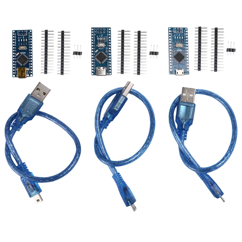

Nano V3.0 ATMEGA328P CH340G MICRO/TYPE-C/MNI Power Module With Pin Header Improved Version Solderless Board Wiring