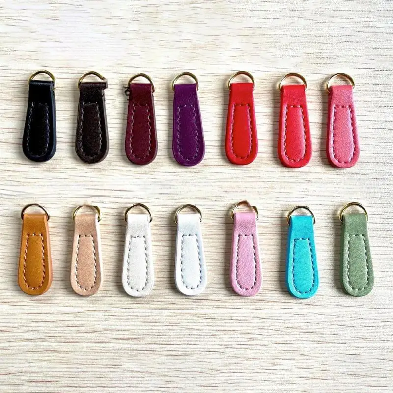 Genuine Leather Zipper Zip Puller Head Clothes Luggage Accessories Backpack Zipper Buckle Pendant Pull Tab Sewing Tab