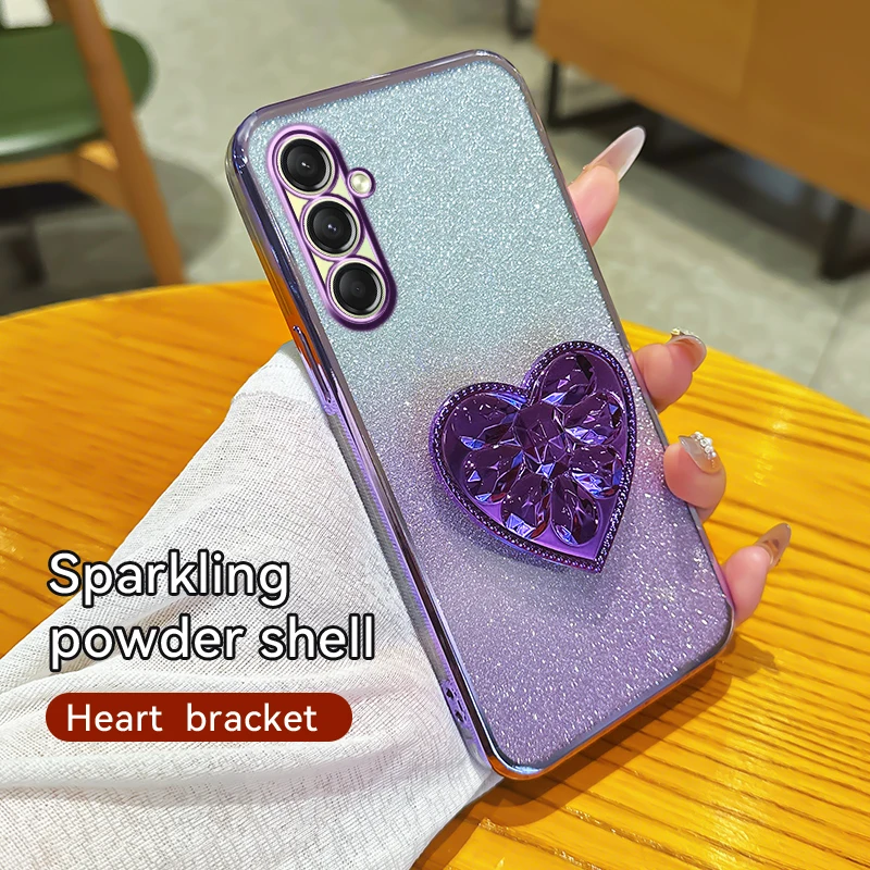 Gradient Glitter Plating Silicone Soft Back Cover