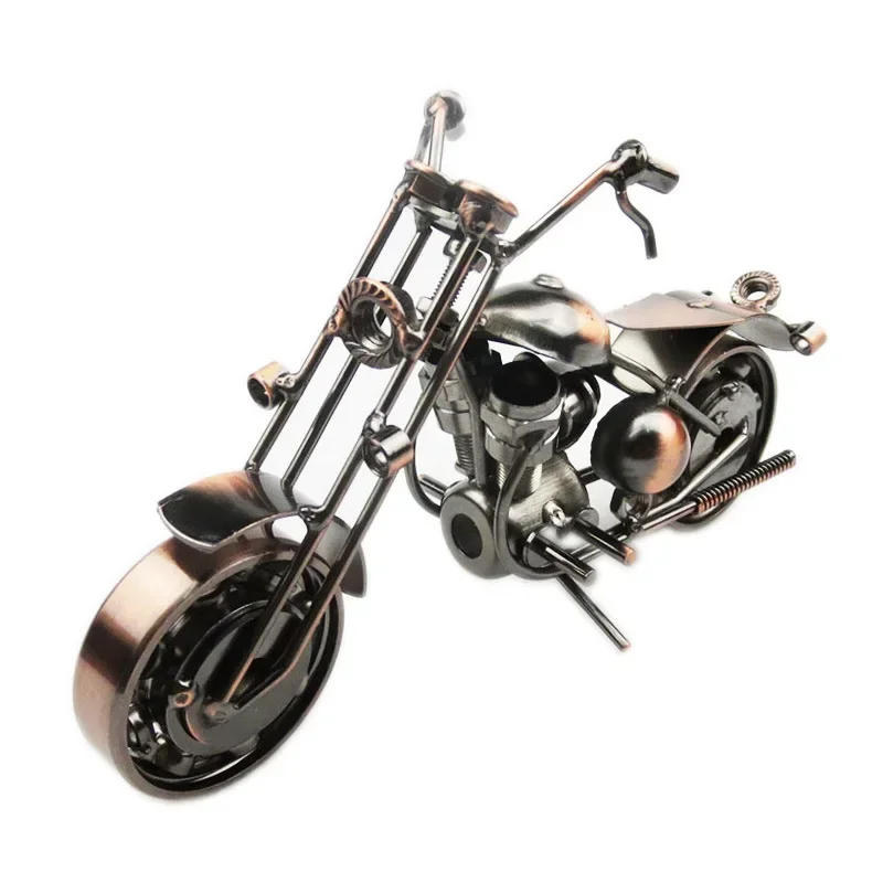 

Motorcycle Figurines Model Retro Motor Figurine Metal Decoration Handmade Iron Motorbike Prop Vintage Home Decor Kid Toy
