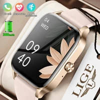 LIGE Fashion Smart Watch BT Call Custom Dial Curved Glass Luxury Bracelet Women's Health Monitor Lady Gift Clock Smartwatch Men 1