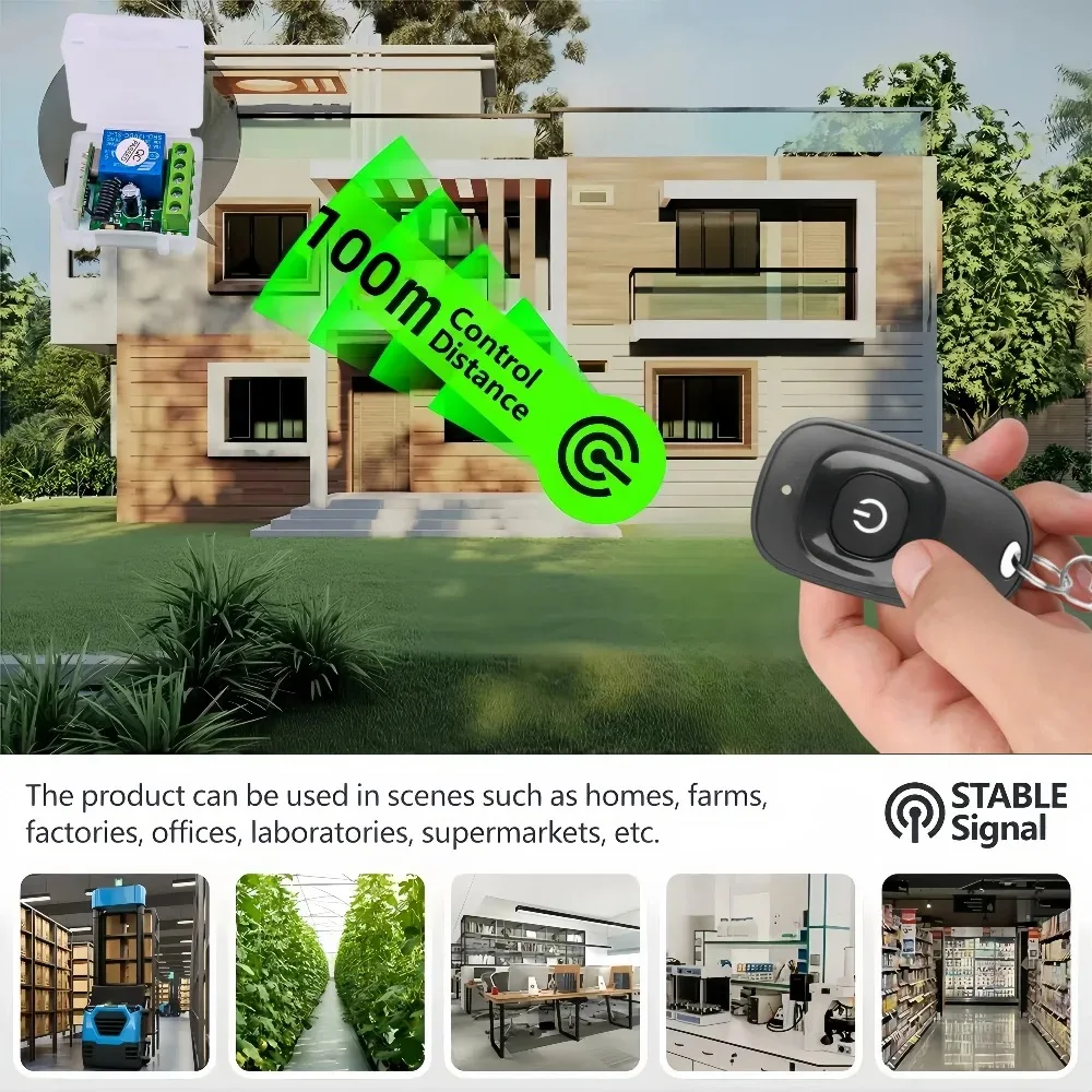 Remote Control 433Mhz Universal Wireless DC 12V 1CH Relay Receiver Module RF EV1527 Learning Code Transmitter