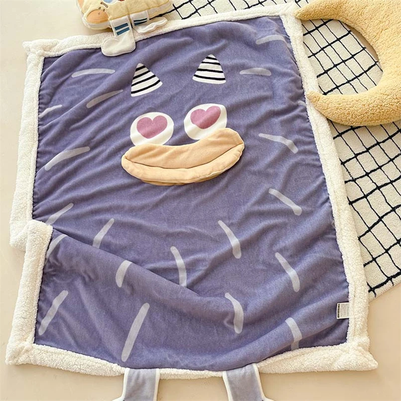 

Cartoon Polka Dot Monster Milk Velvet Blanket Household Cute Sofa Blanket Double-layer Thickened Office Lunch Break Blanket