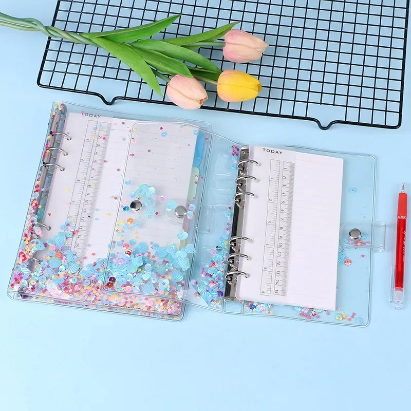 A5 Ronde Ring Binder Cover PP Notebook Protector Transparant/Zwart 6 Gaten Losse Blad Map Planner Gebruikt in Kantoorbenodigdheden Plastic Shell Briefpapier Hervulbare Journal Dagboek Bestandsmap