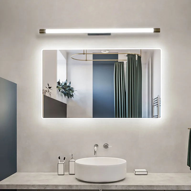 

LED Mirror Headlight Simple Long Wall Lamp Nordic Modern Hotel Bedroom Bedside Corridor Aisle Mirror Front Decorative Light