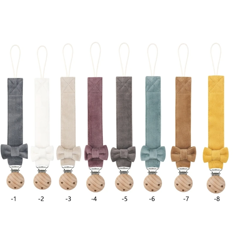 

Stylish Baby Pacifier Chain Bowknot Decor Anti-lost Soother Toy Strap Anti-drop Pacifier Clip Lanyard Infant Shower Gift